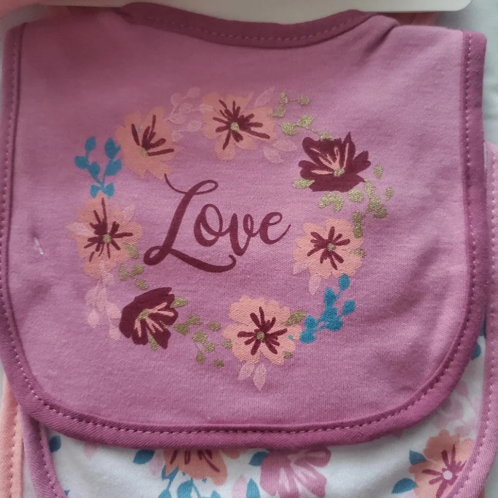 5 Pack Baby Girls Bibs